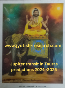 Jupiter transit in Tauras 2024-2025 predictions